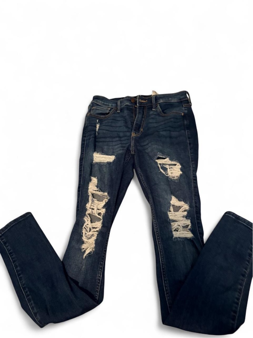 Hollister Dark Blue Ripped Skinny Jeans